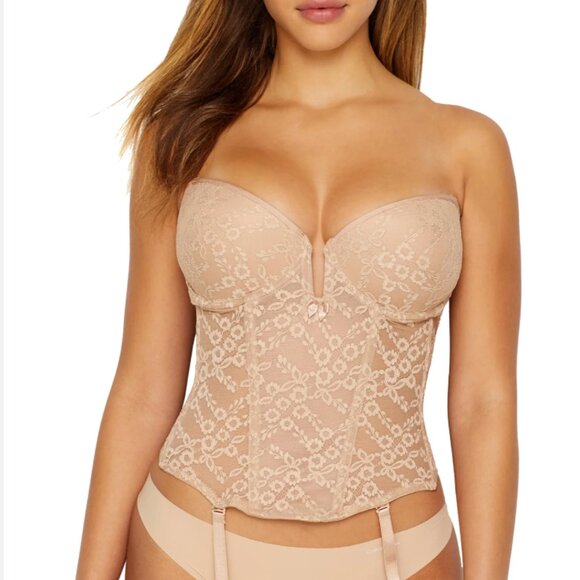 Va Bien Womens Deep Plunge Push-Up Bustier Style-6163 32E - Picture 1 of 2